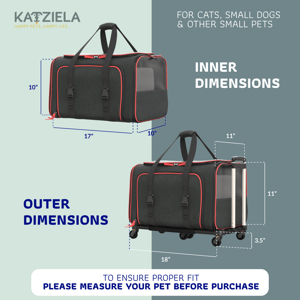 Rolling Rover Airline Compliant Expandable Wheeled Pet Carrier