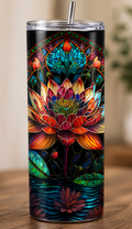 Stained Glass Lotus Tumbler