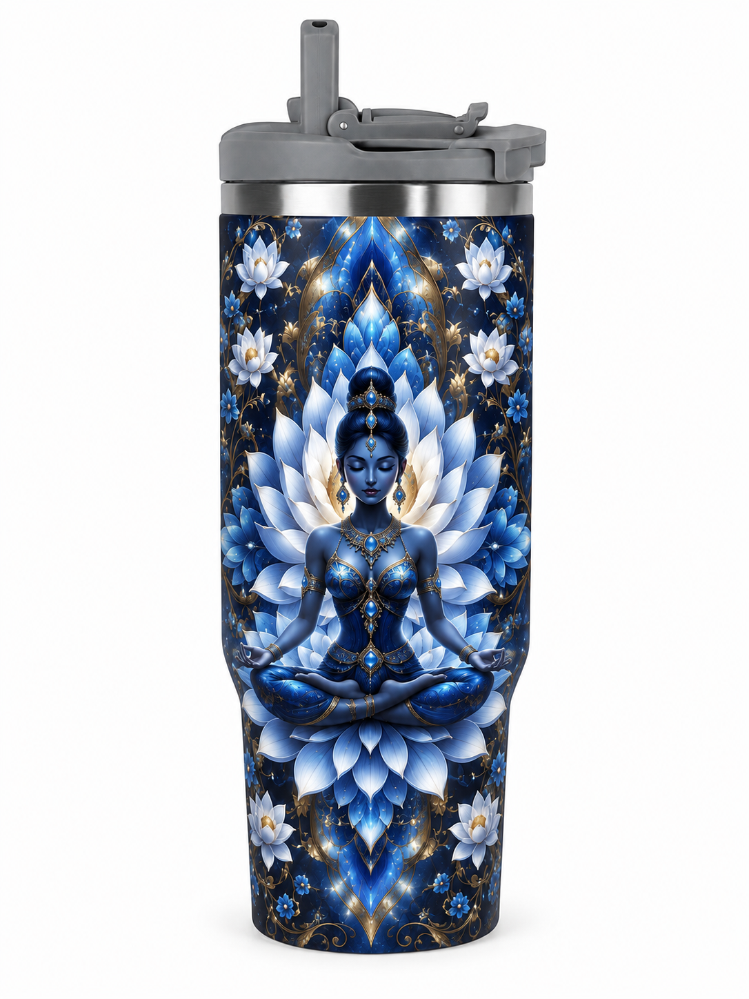 Blue Lotus 30oz Tumbler with handle