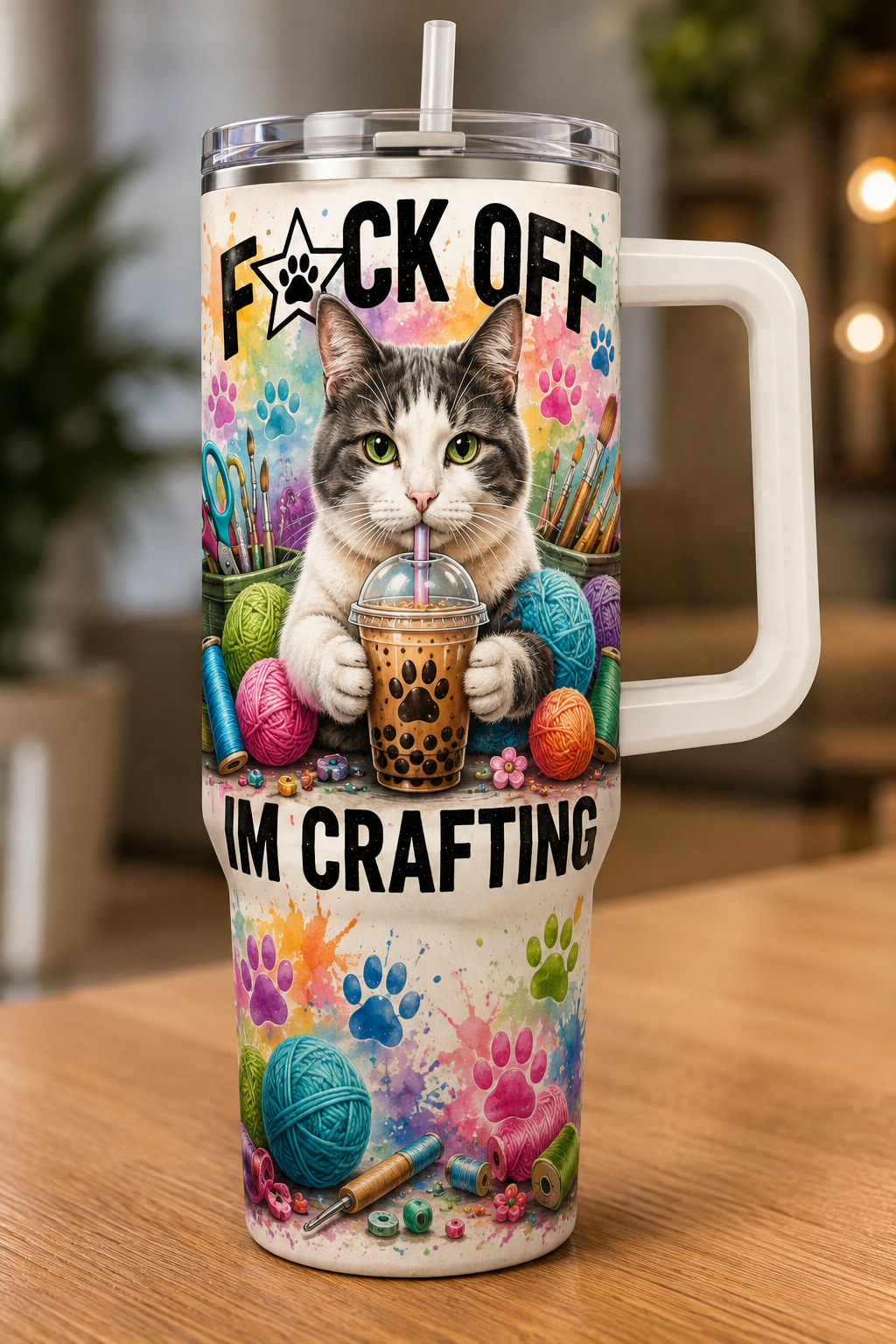 Cat Crafting 40ozTumbler