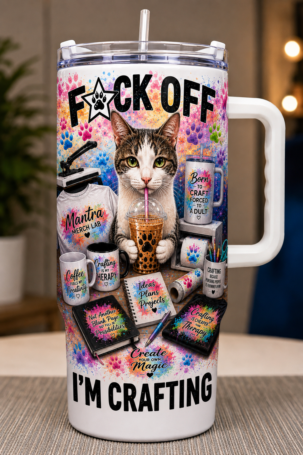 Cat Crafting 40ozTumbler