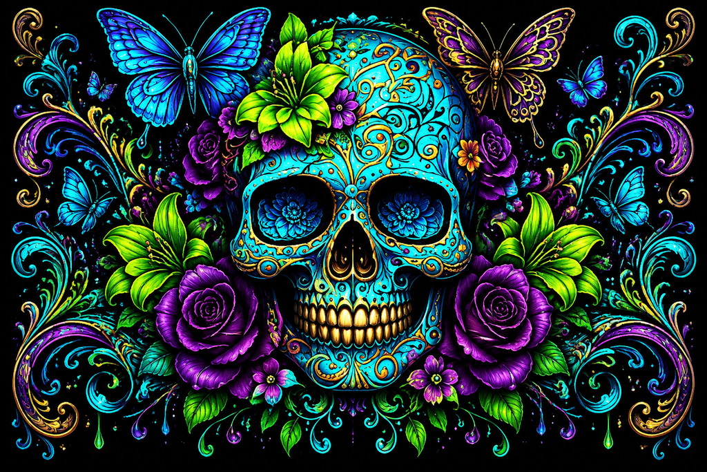 Sugar Skull Tumbler 20oz