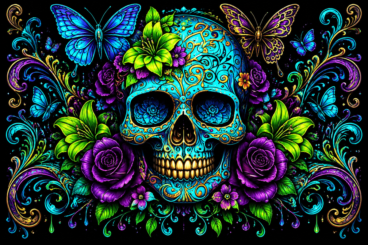 Sugar Skull Tumbler 20oz