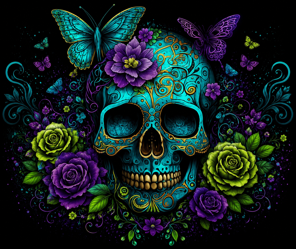Sugar Skull Tumbler 20oz