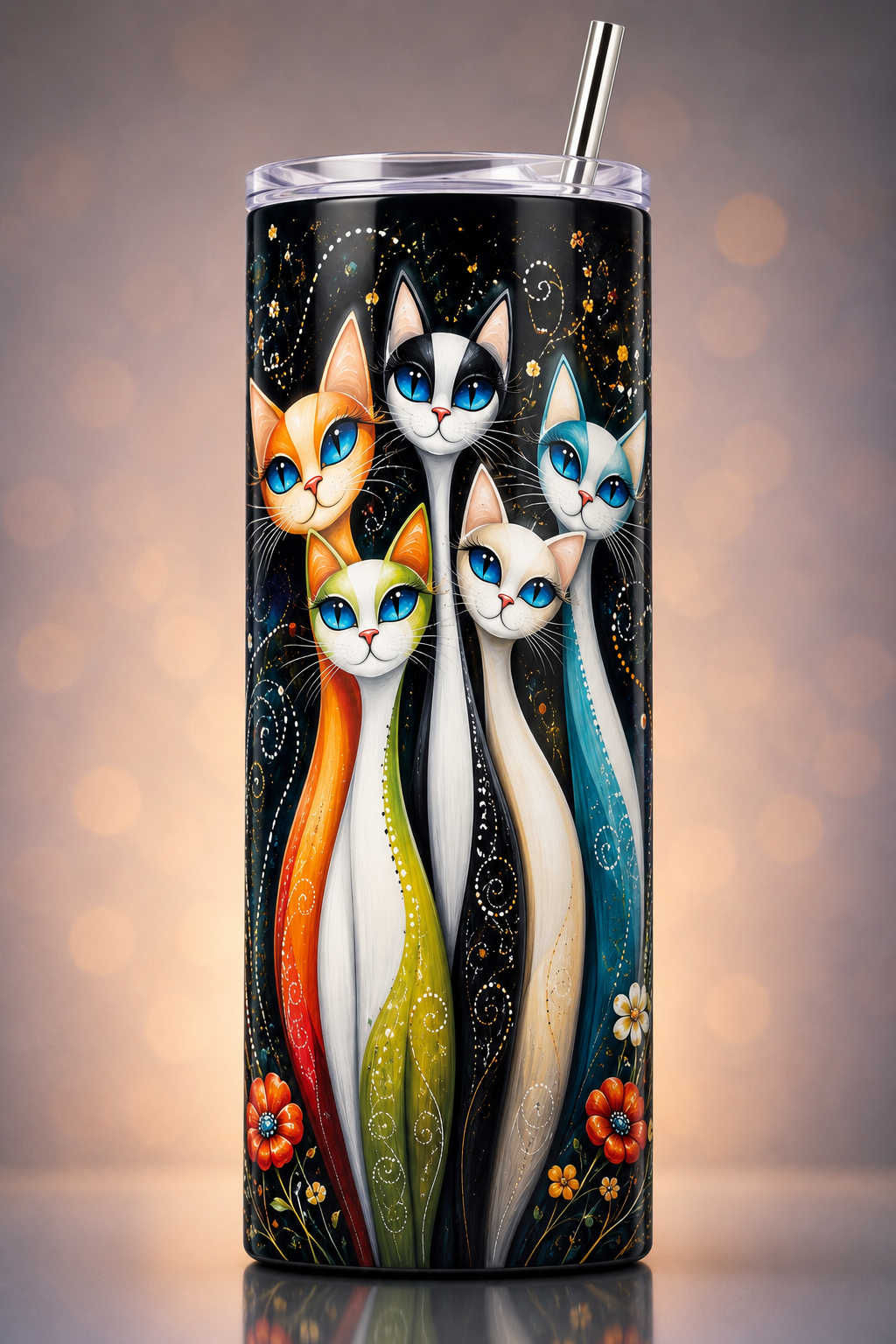 Blue Eyed Cat Tumbler 20oz