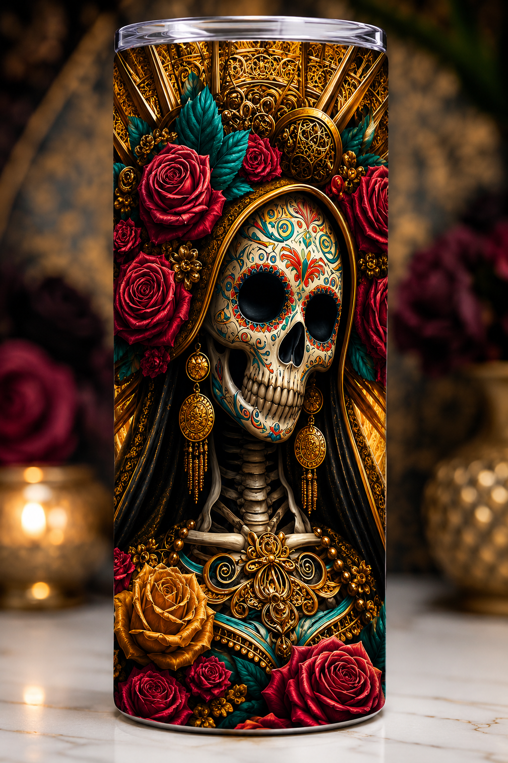 Sacred Sugar Skull Tumbler 20oz