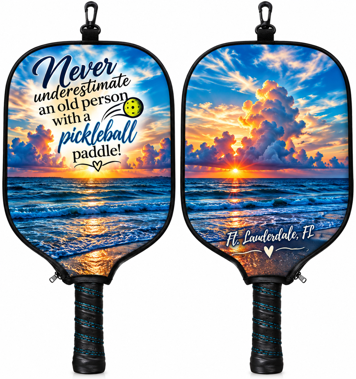 Matching set pickleball paddle covers