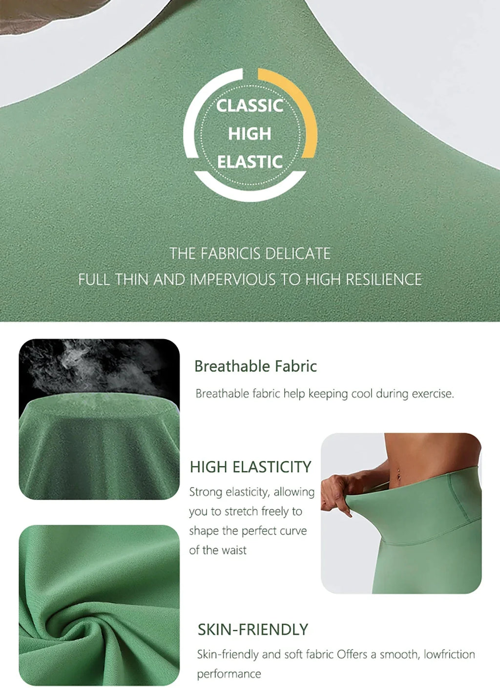 Hearuisavy Summer Ultra-Soft Fabrics High Waist Gym Quick-Dry Yoga Pants Running Workout Pants Push Up Sports Leggings Women