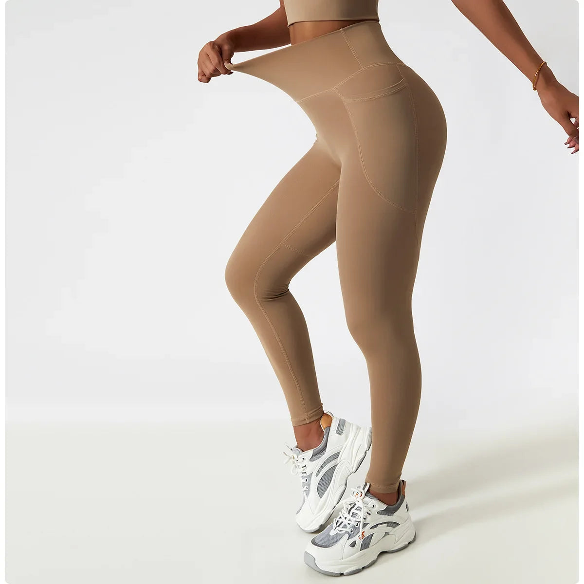 Cozy SkinFriendly Breathable Pocket Yoga Leggings Gym High Waist Sports Leggings Women Elasticity Fitness Running Hip Lift Pants