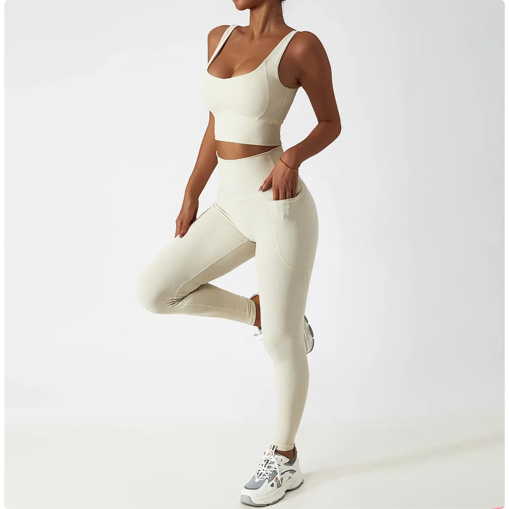 Cozy SkinFriendly Breathable Pocket Yoga Leggings Gym High Waist Sports Leggings Women Elasticity Fitness Running Hip Lift Pants