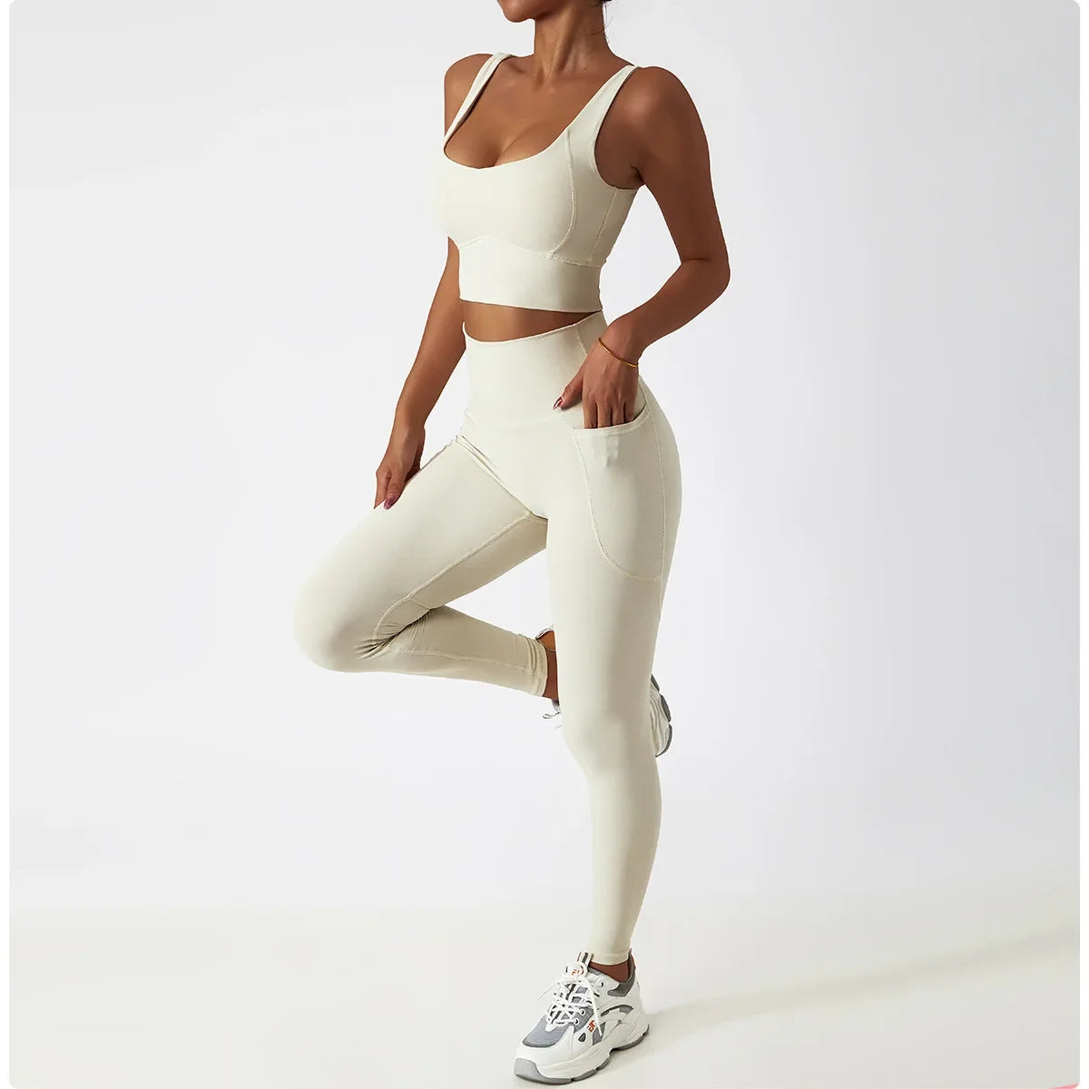 Cozy SkinFriendly Breathable Pocket Yoga Leggings Gym High Waist Sports Leggings Women Elasticity Fitness Running Hip Lift Pants