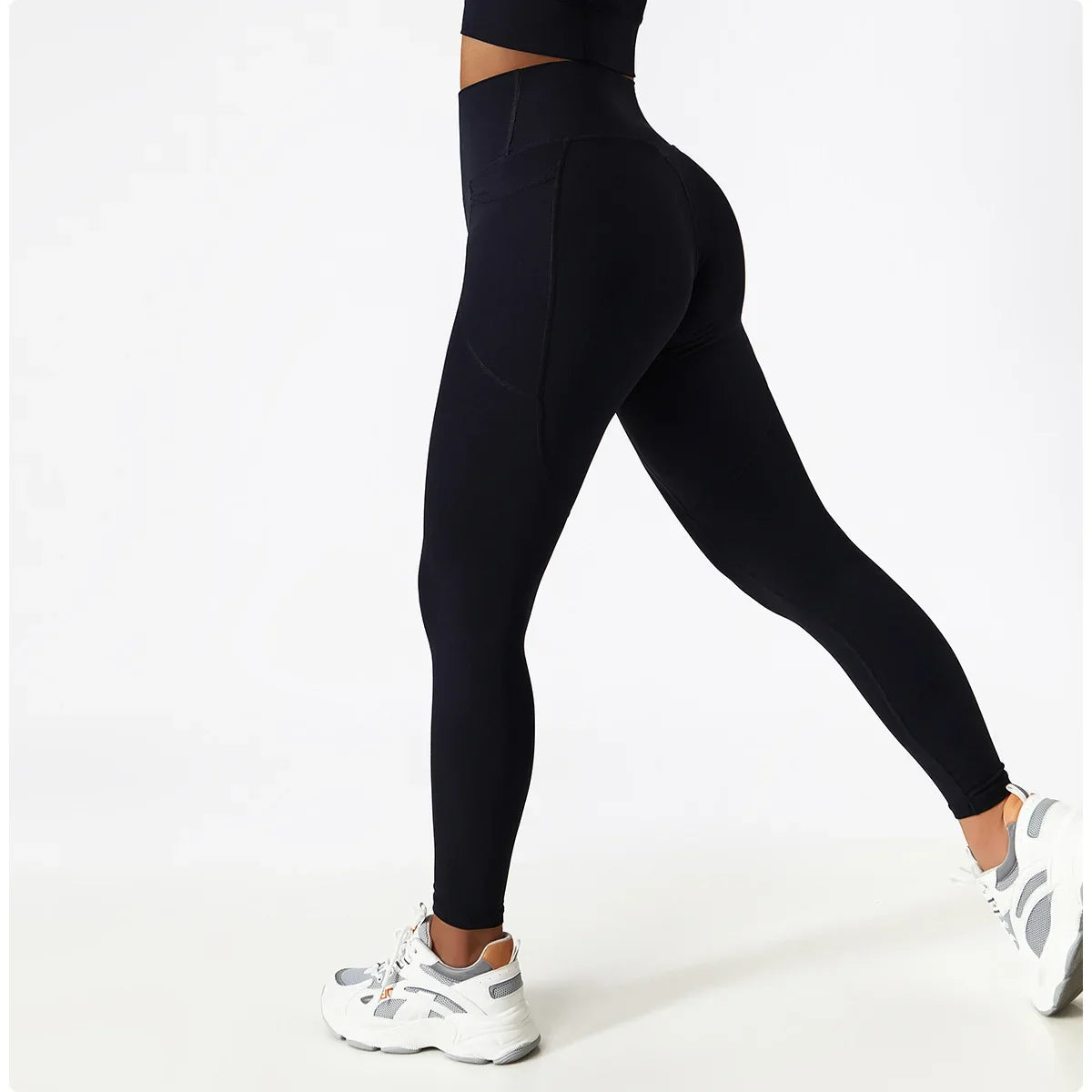 Cozy SkinFriendly Breathable Pocket Yoga Leggings Gym High Waist Sports Leggings Women Elasticity Fitness Running Hip Lift Pants