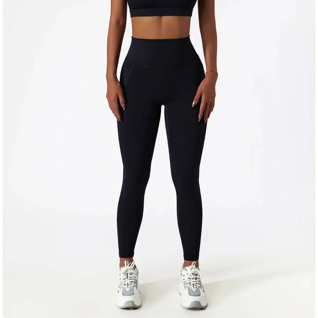 Cozy SkinFriendly Breathable Pocket Yoga Leggings Gym High Waist Sports Leggings Women Elasticity Fitness Running Hip Lift Pants