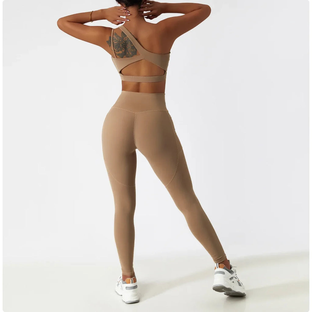 Cozy SkinFriendly Breathable Pocket Yoga Leggings Gym High Waist Sports Leggings Women Elasticity Fitness Running Hip Lift Pants