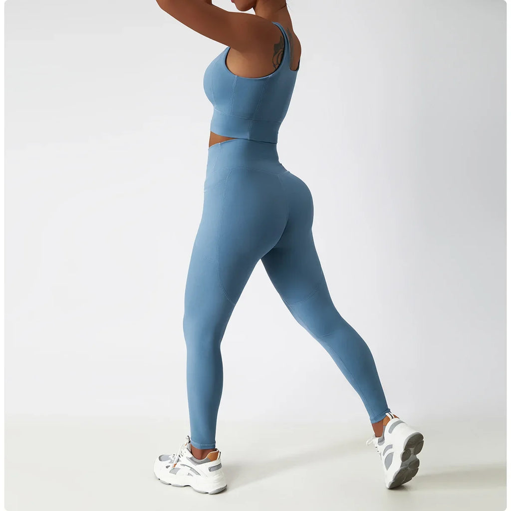 Cozy SkinFriendly Breathable Pocket Yoga Leggings Gym High Waist Sports Leggings Women Elasticity Fitness Running Hip Lift Pants