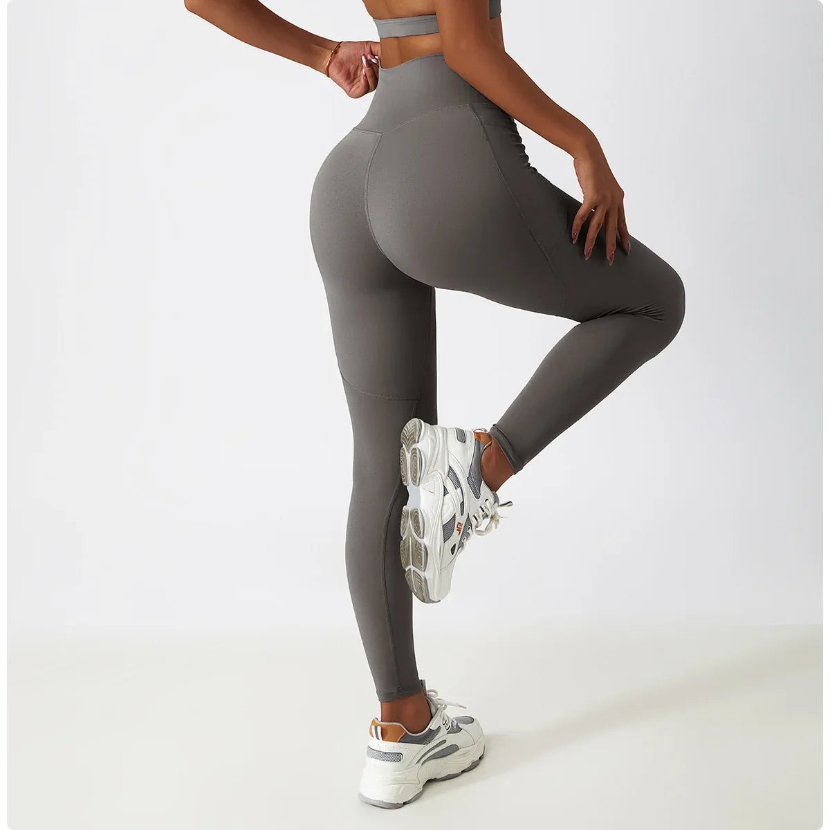 Cozy SkinFriendly Breathable Pocket Yoga Leggings Gym High Waist Sports Leggings Women Elasticity Fitness Running Hip Lift Pants