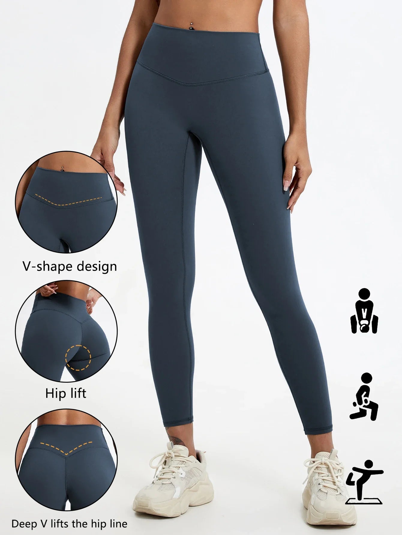 Hearuisavy Summer Ultra-Soft Fabrics High Waist Gym Quick-Dry Yoga Pants Running Workout Pants Push Up Sports Leggings Women