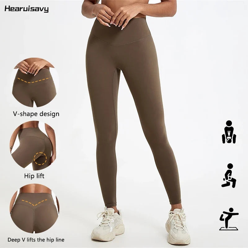 Hearuisavy Summer Ultra-Soft Fabrics High Waist Gym Quick-Dry Yoga Pants Running Workout Pants Push Up Sports Leggings Women