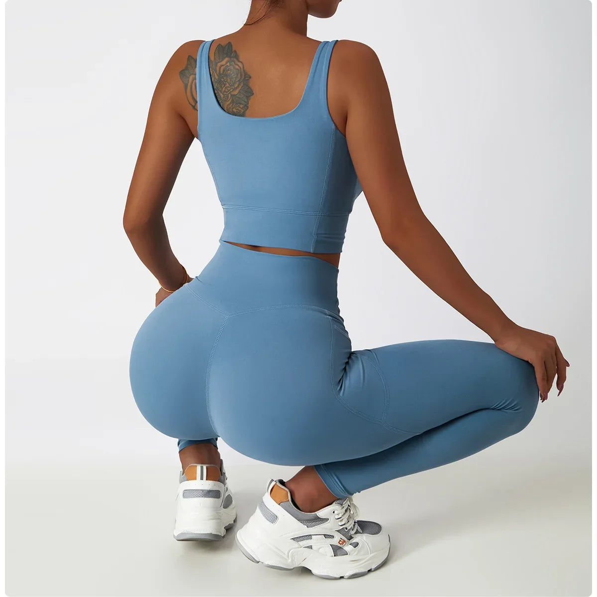 Cozy SkinFriendly Breathable Pocket Yoga Leggings Gym High Waist Sports Leggings Women Elasticity Fitness Running Hip Lift Pants
