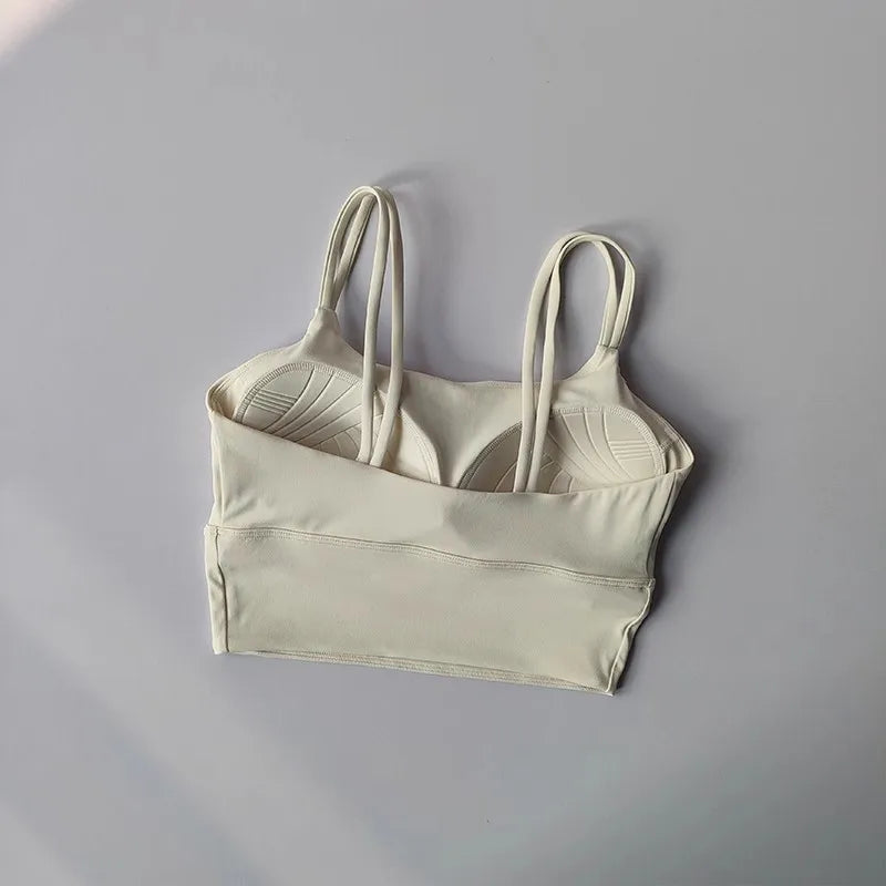 Professional Yoga Camisole Fixed Chest Mat Sports Underwear Women's Shockproof Breathable Beauty Vest Bra Running Top Gym Bra