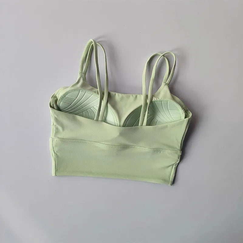 Professional Yoga Camisole Fixed Chest Mat Sports Underwear Women's Shockproof Breathable Beauty Vest Bra Running Top Gym Bra