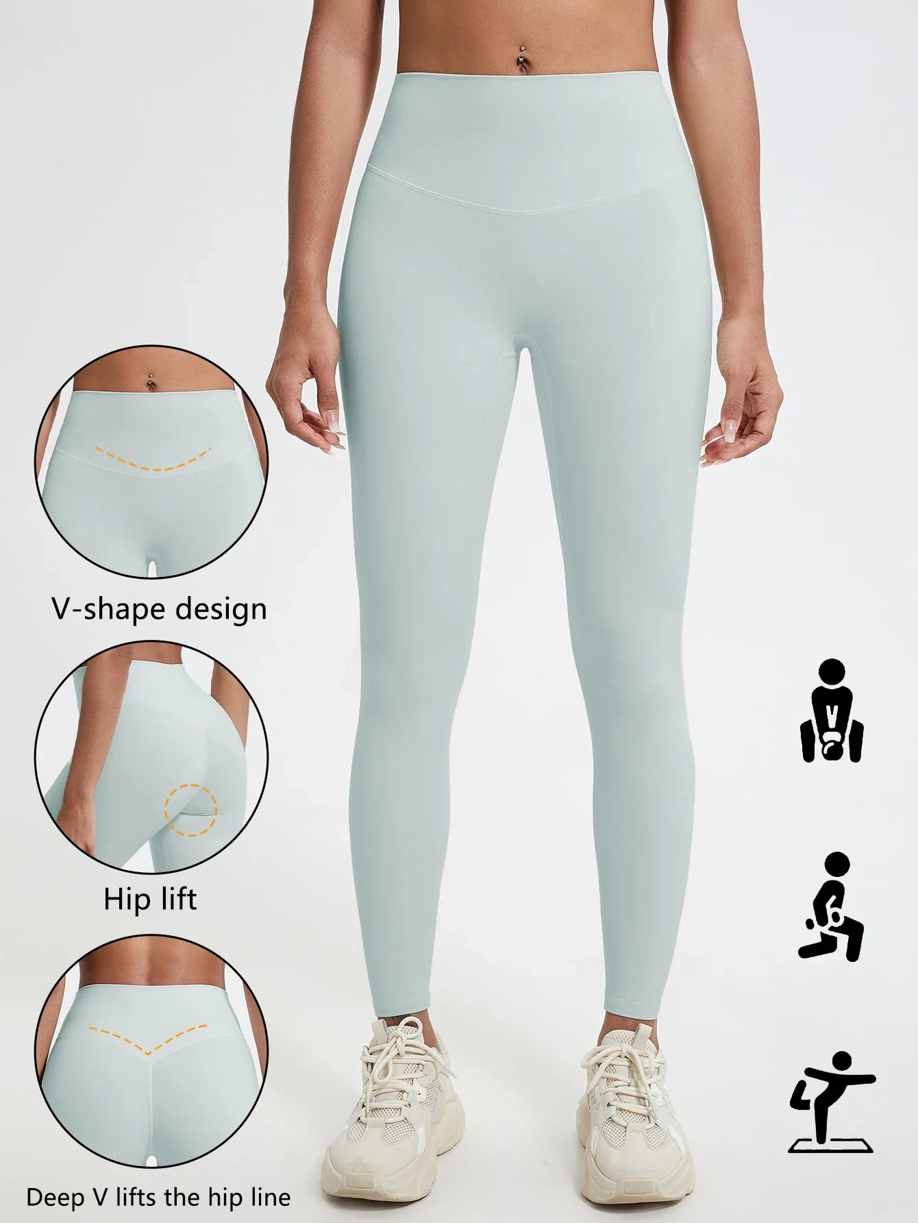 Hearuisavy Summer Ultra-Soft Fabrics High Waist Gym Quick-Dry Yoga Pants Running Workout Pants Push Up Sports Leggings Women