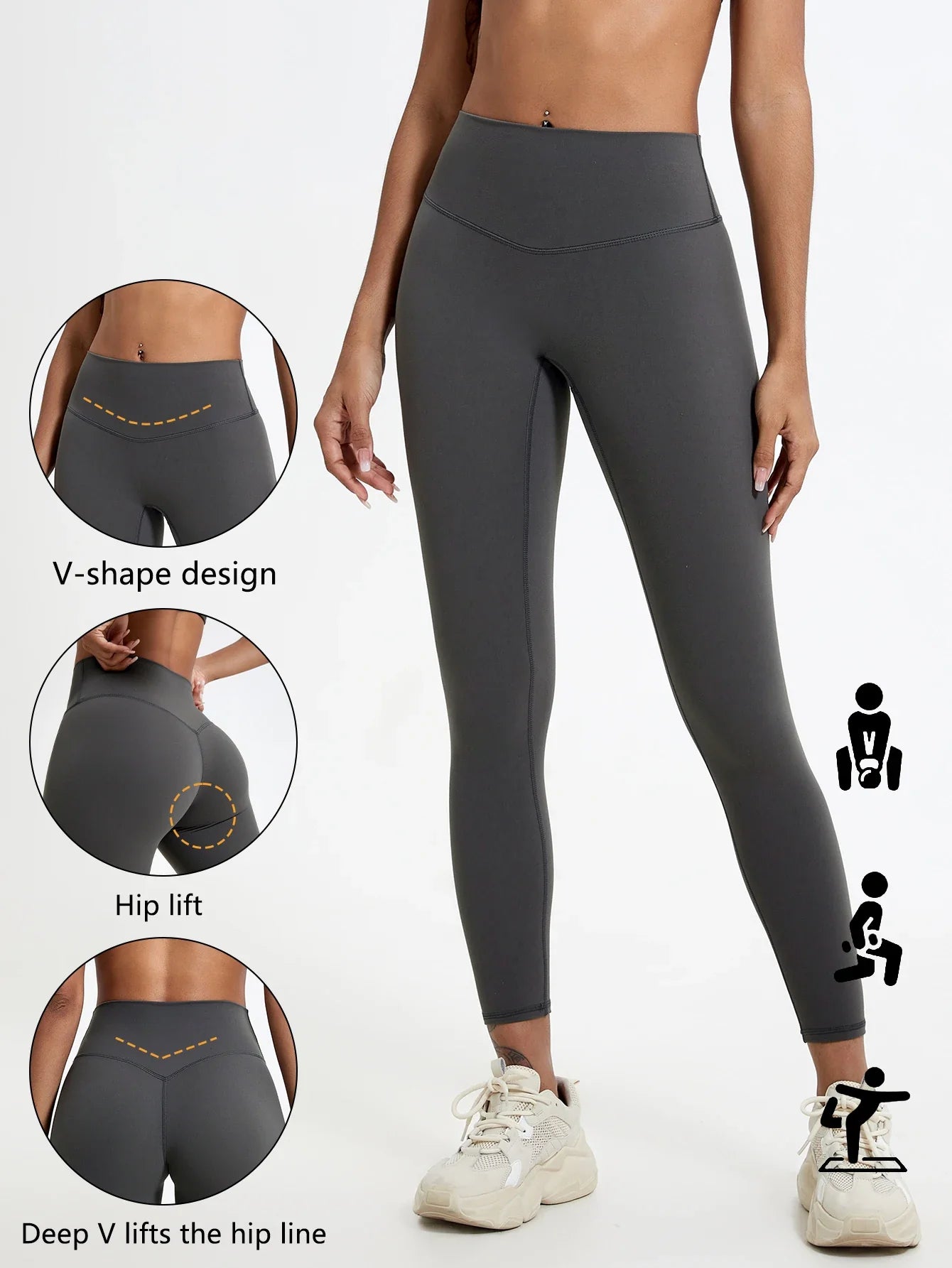 Hearuisavy Summer Ultra-Soft Fabrics High Waist Gym Quick-Dry Yoga Pants Running Workout Pants Push Up Sports Leggings Women