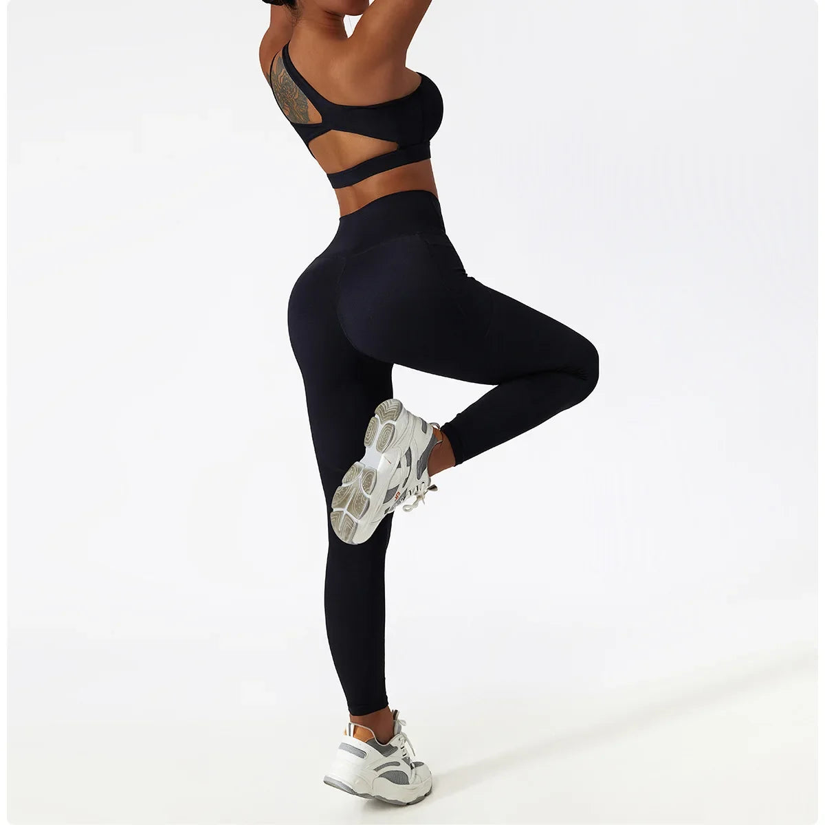 Cozy SkinFriendly Breathable Pocket Yoga Leggings Gym High Waist Sports Leggings Women Elasticity Fitness Running Hip Lift Pants