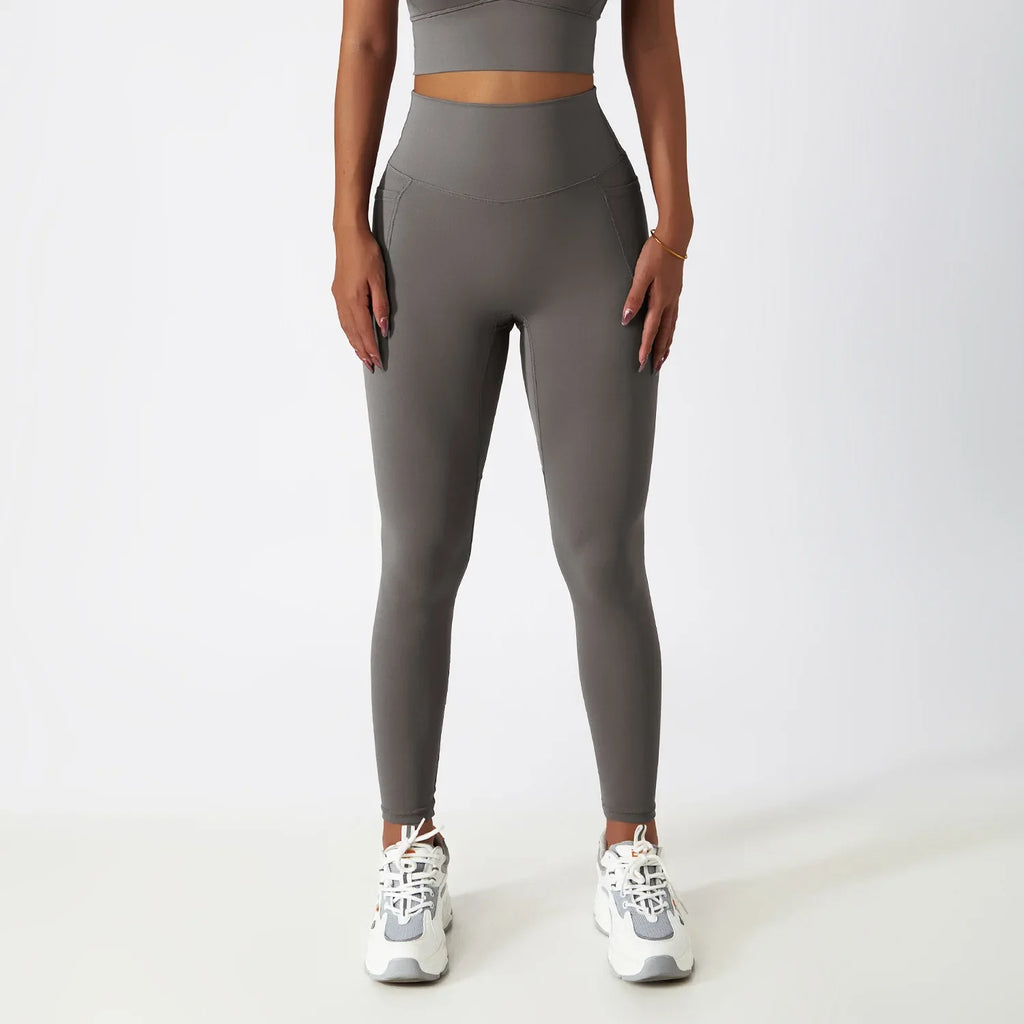 Cozy SkinFriendly Breathable Pocket Yoga Leggings Gym High Waist Sports Leggings Women Elasticity Fitness Running Hip Lift Pants