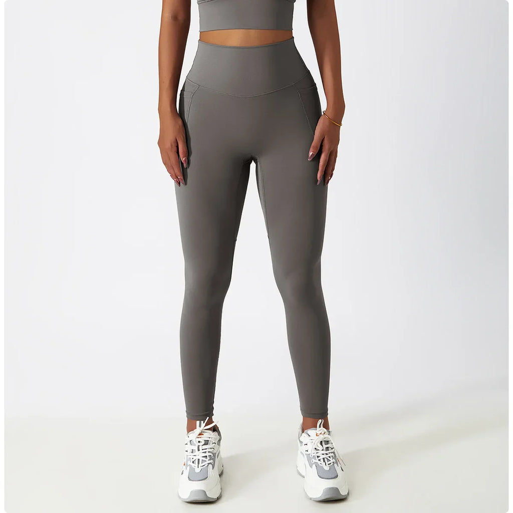 Cozy SkinFriendly Breathable Pocket Yoga Leggings Gym High Waist Sports Leggings Women Elasticity Fitness Running Hip Lift Pants