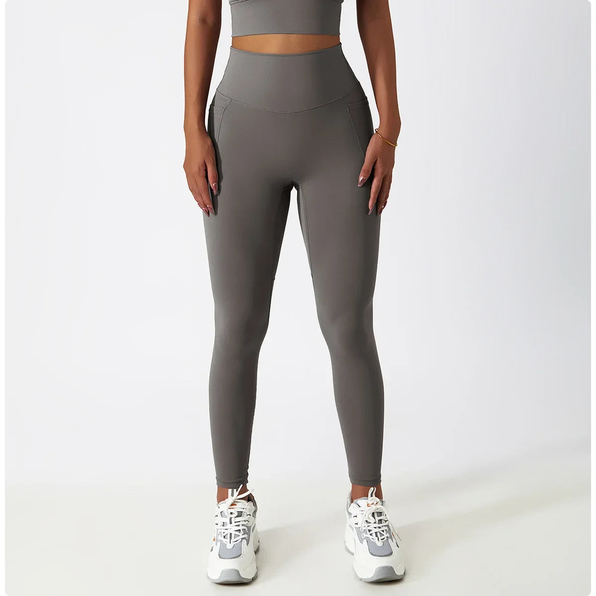Cozy SkinFriendly Breathable Pocket Yoga Leggings Gym High Waist Sports Leggings Women Elasticity Fitness Running Hip Lift Pants