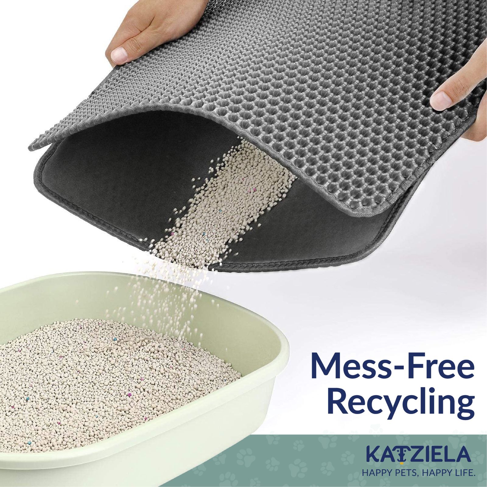 Katziela MeowLitter Cat Litter Mat, Grey