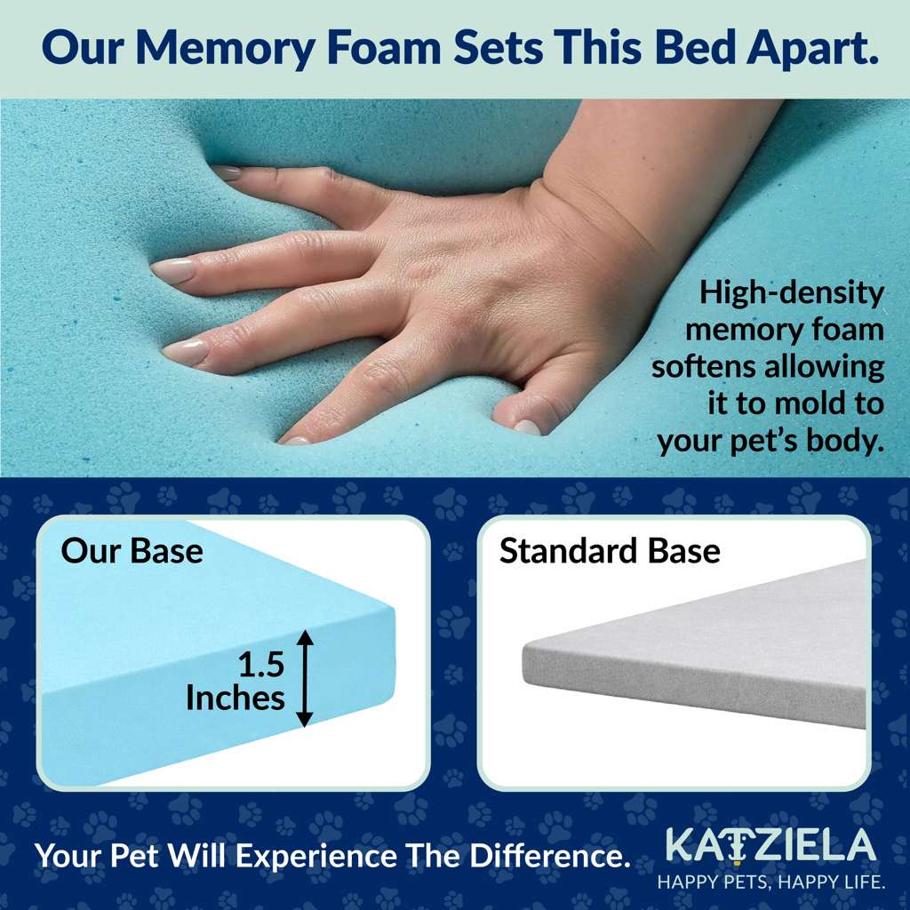 Katziela CloudPerch Cat Window Perch with Memory Foam Bed, Heavy-Duty Steel Frame, 4 Ultra-Strong Suction Cups